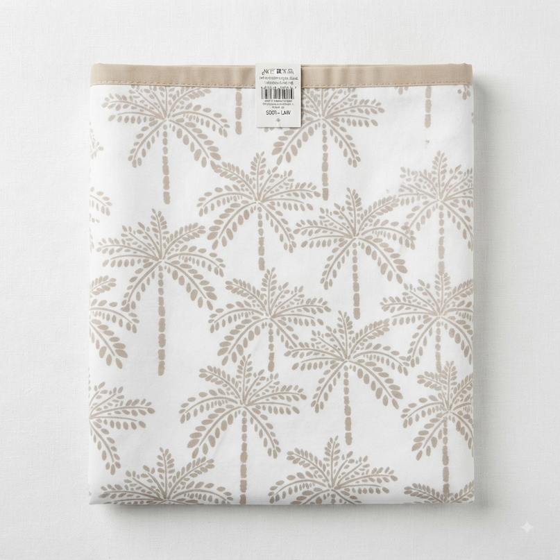 Nappe rectangulaire polyester Cabarita blanc 200x150 cm - pliée