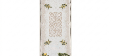 Chemin de table jacquard Nice Negresco écru - vue entière