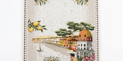 Chemin de table jacquard Nice Negresco écru - détail