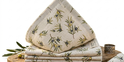 Serviette de Table 50 x 50 cm Tapenade – Motif Olive | Qualité Palace
