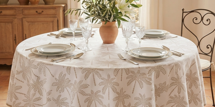 Nappe Ronde Cabarita Blanc 180 cm Polyester Antitache Infroissable