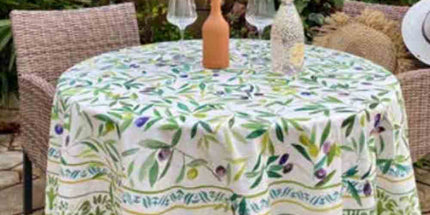 Nappe ronde coton enduit plastifiée Toscane 1m80