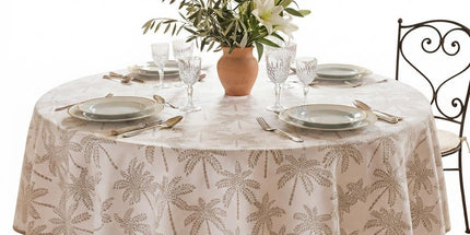 Nappe Ronde Cabarita Blanc 180 cm Polyester Antitache Infroissable