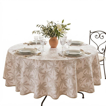 Nappe Ronde Cabarita Blanc 180 cm Polyester Antitache Infroissable