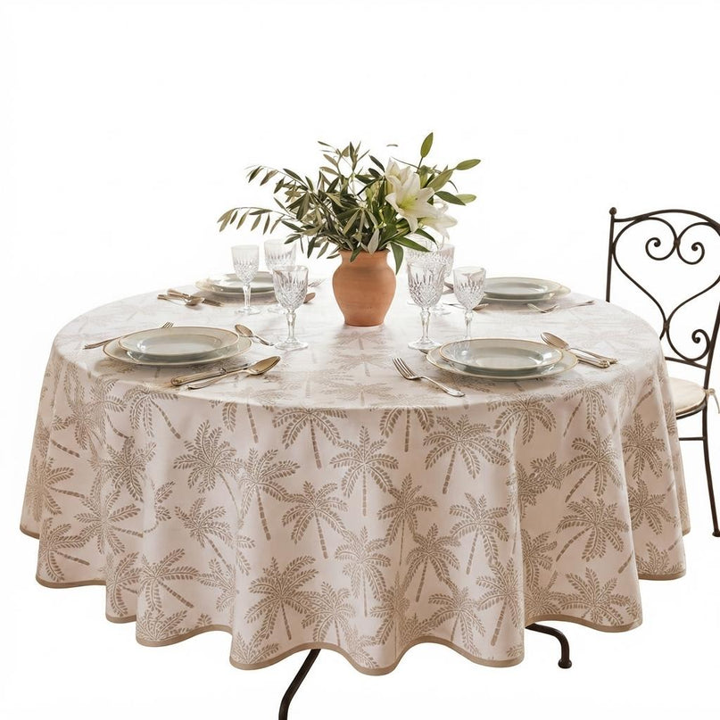 Nappe Ronde Cabarita Blanc 180 cm Polyester Antitache Infroissable