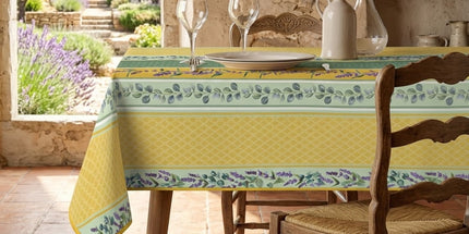 Nappe rectangulaire polyester Valensole jaune 240 × 150 cm