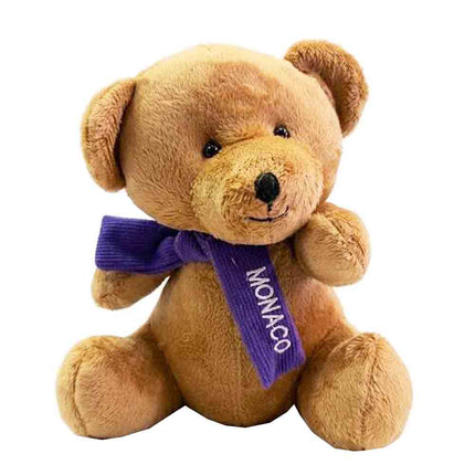Nounours Ourson Monaco 24 cm nœud violet