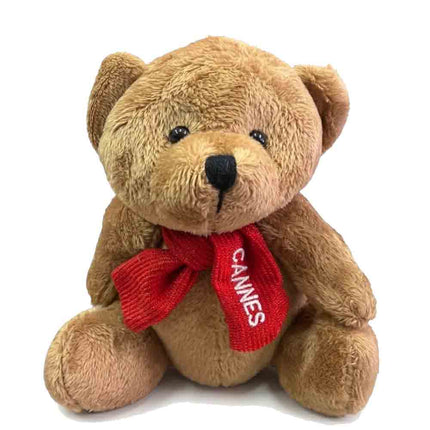 Peluche nounours ourson écharpe rouge Cannes 18 cm