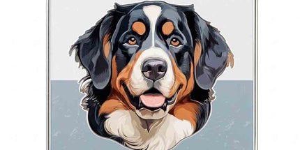 Plaque Metal 3D Bouvier bernois – Je monte la garde – 15 x 20 cm