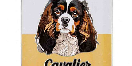 Plaque Metal 3D Cavalier King Charles – Je monte la garde – 15 x 20 cm