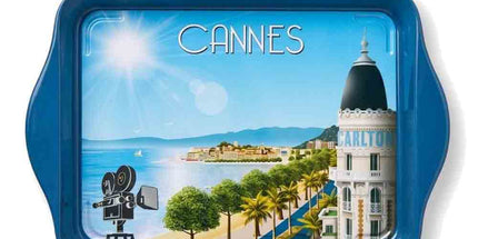 Plateau Cannes Glamour – Soleil sur la Croisette & Carlton façon Festival – Bleu 21 x 15 cm