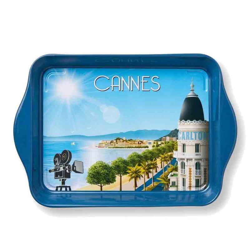 Plateau Cannes Glamour – Soleil sur la Croisette & Carlton façon Festival – Bleu 21 x 15 cm