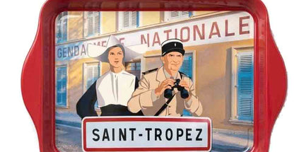 Plateau Le Gendarme de Saint-Tropez – Gendarmerie Nationale Rétro – Rouge 21 x 15 cm