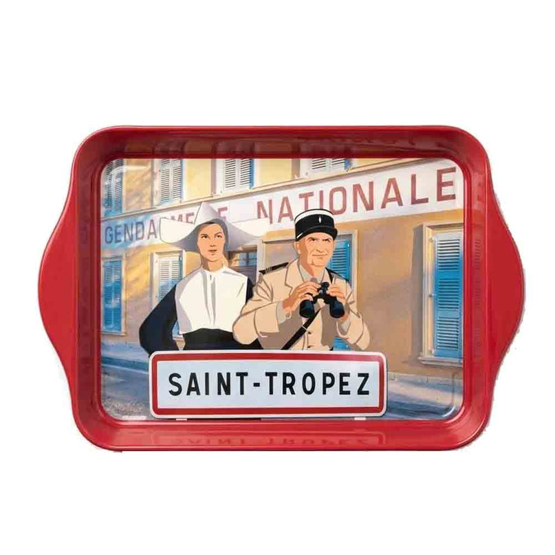 Plateau Le Gendarme de Saint-Tropez – Gendarmerie Nationale Rétro – Rouge 21 x 15 cm