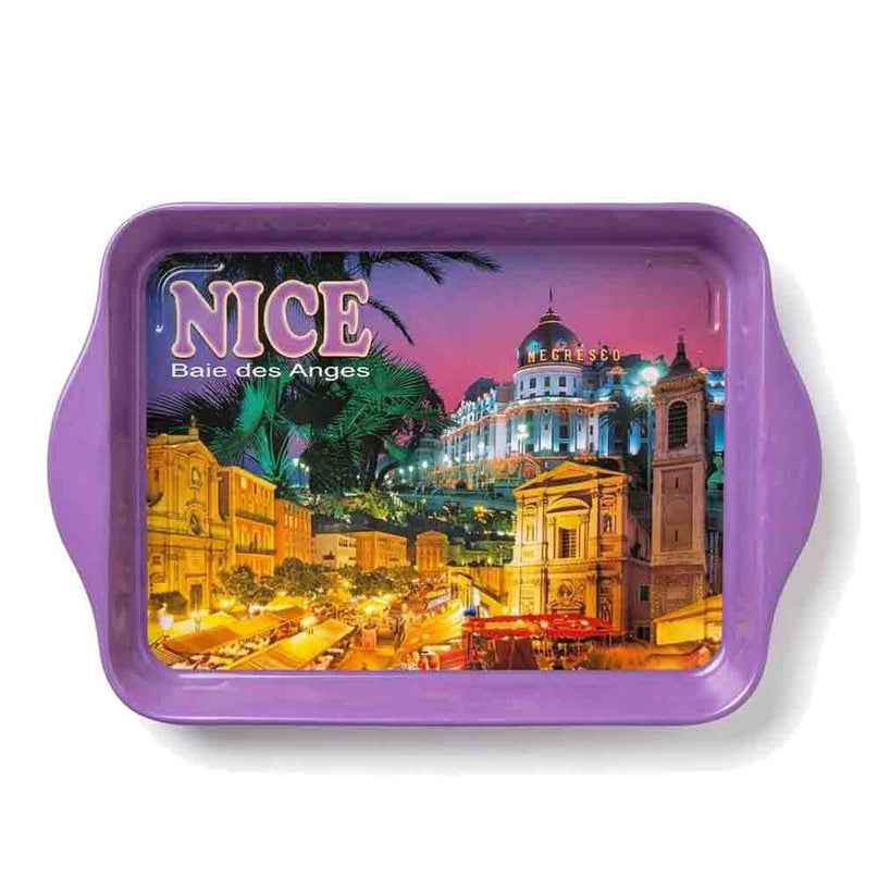 Plateau Nice by Night – Vieux-Nice, Cours Saleya & Negresco illuminés – Violet 21 x 15 cm