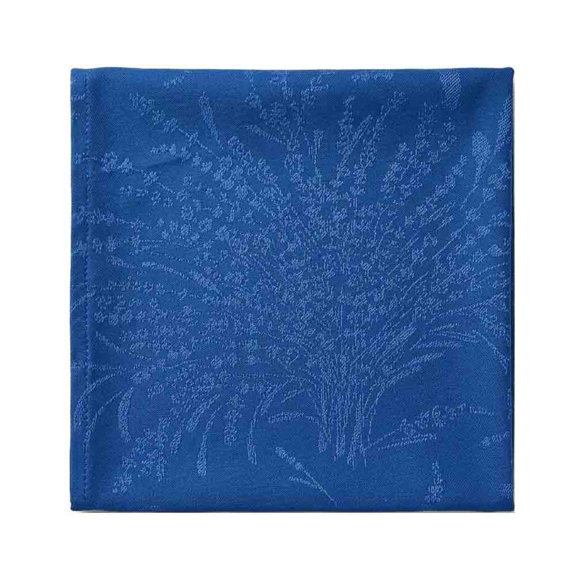 Serviette de table coton jacquard Téflon bouquets de lavande bleu 42 x 42 cm