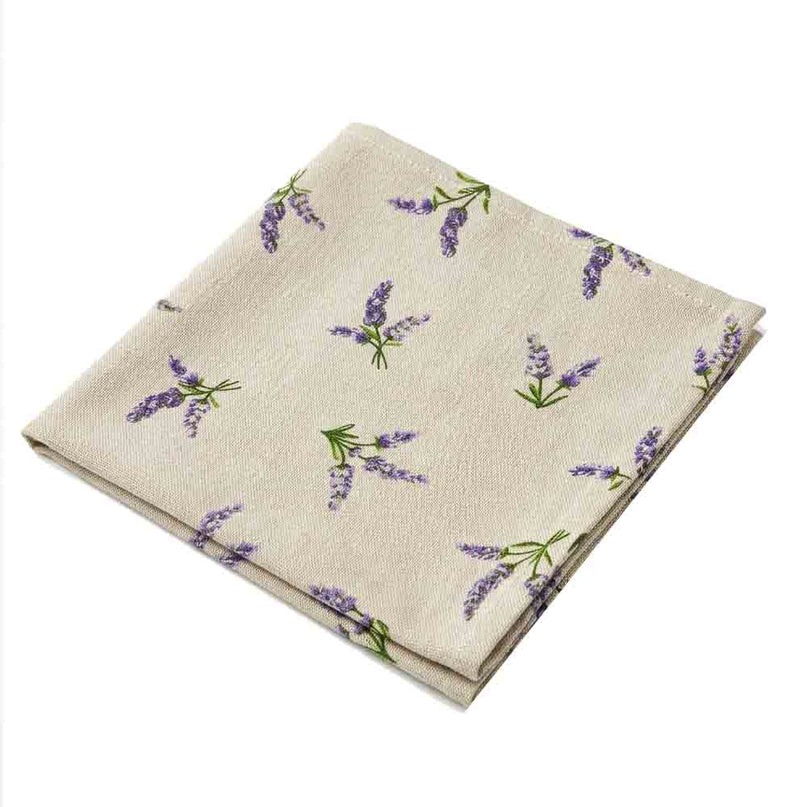 Serviette de table Lavandes Beige 50 x 50 cm Qualité Palace