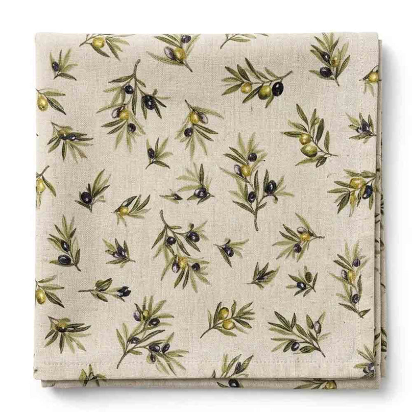 Serviette de Table 50 x 50 cm Tapenade – Motif Olive | Qualité Palace