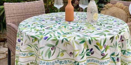 Nappe ronde coton enduit plastifiée Toscane 1m80