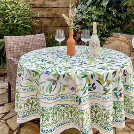 Nappe ronde coton enduit plastifiée Toscane 1m80