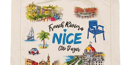 Tote bag Nice French Riviera Côte d'Azur - Grand sac cabas en toile 50 x 38 cm