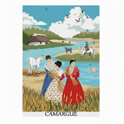 Torchon Camargue 50x70 cm 100% coton