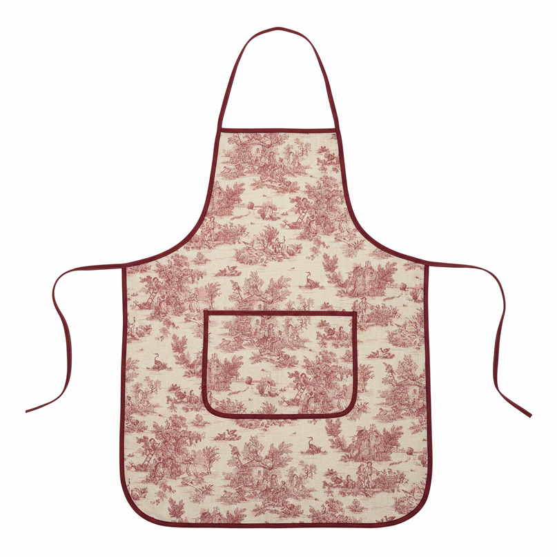 Tablier adulte Mini Pastorale rouge 100% coton