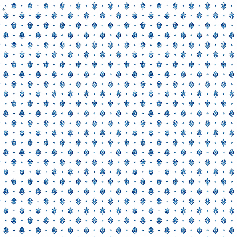 Cretonne Figuerolles blanche à petits motifs bleus répétés, vendue au mètre