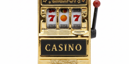Magnet jackpot or - machine à sous miniature fonctionnelle fond blanc
