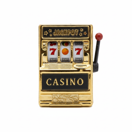 Magnet jackpot or - machine à sous miniature fonctionnelle fond blanc