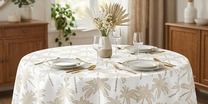 Nappe Ronde Cabarita Blanc 180 cm Polyester Antitache Infroissable