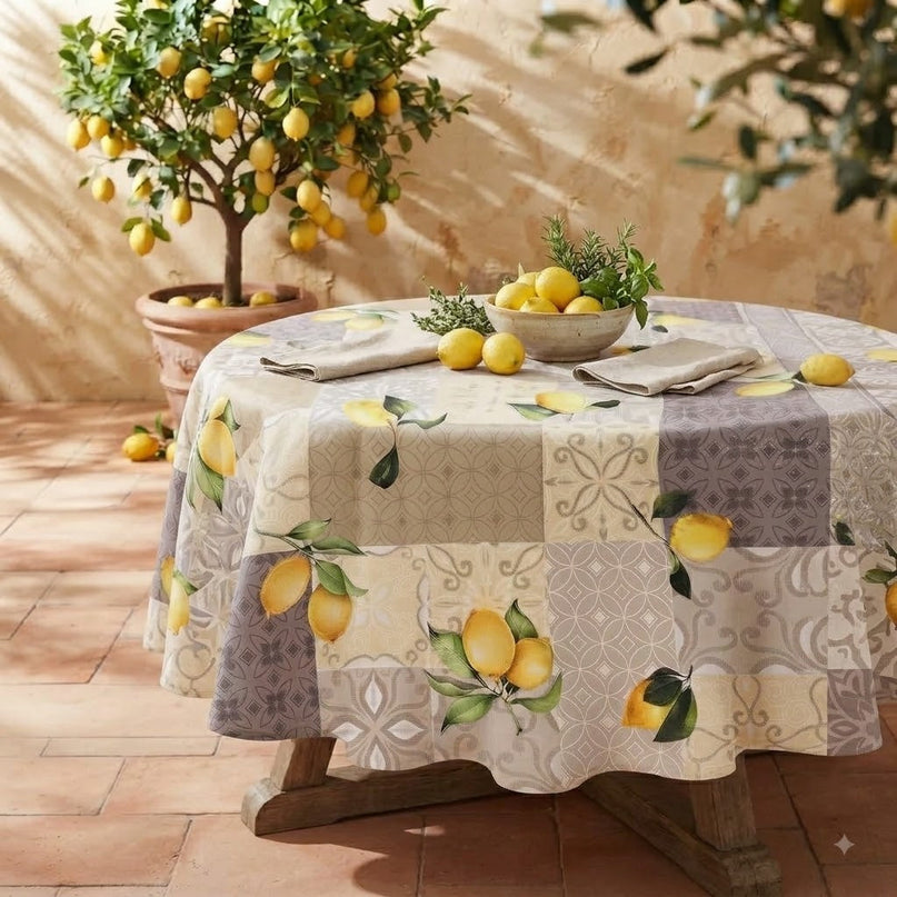 Nappe ronde Provencine citronnier provençal 180 cm