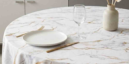 Nappe ronde 180 cm Albatre naturel Anti tache et Infroissable
