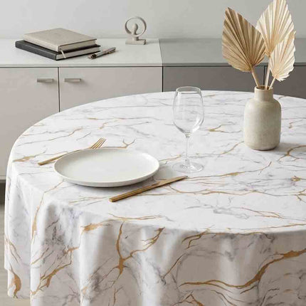 Nappe ronde 180 cm Albatre naturel Anti tache et Infroissable