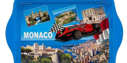 Plateau Monaco Grand Prix bleu 21x15 cm