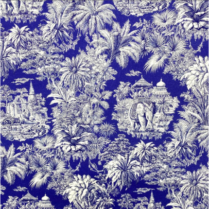 Tissu au mètre Mini Maharani bleu indigo 100% coton Largeur 160 cm