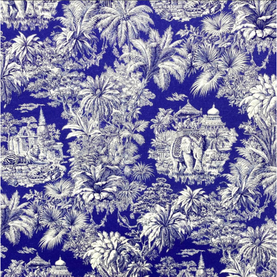 Tissu au mètre Mini Maharani bleu indigo 100% coton Largeur 160 cm