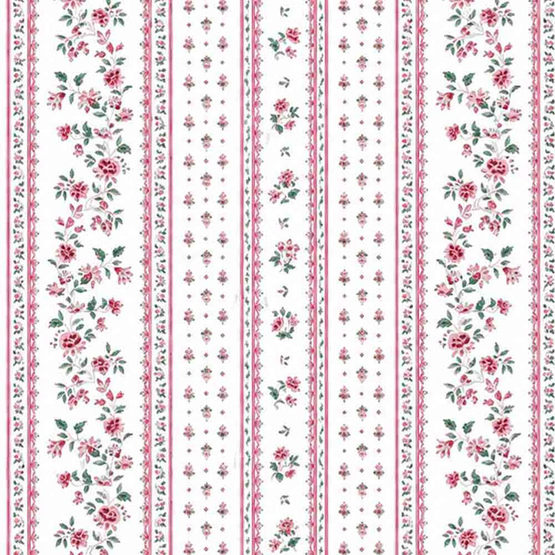 Tissu Coton Figuerolles Rayure Rose Largeur 160 cm Vendu au mètre